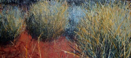 SPINIFEX GLOWING, Acrylic on Linen, 76x183CM.  SOLD